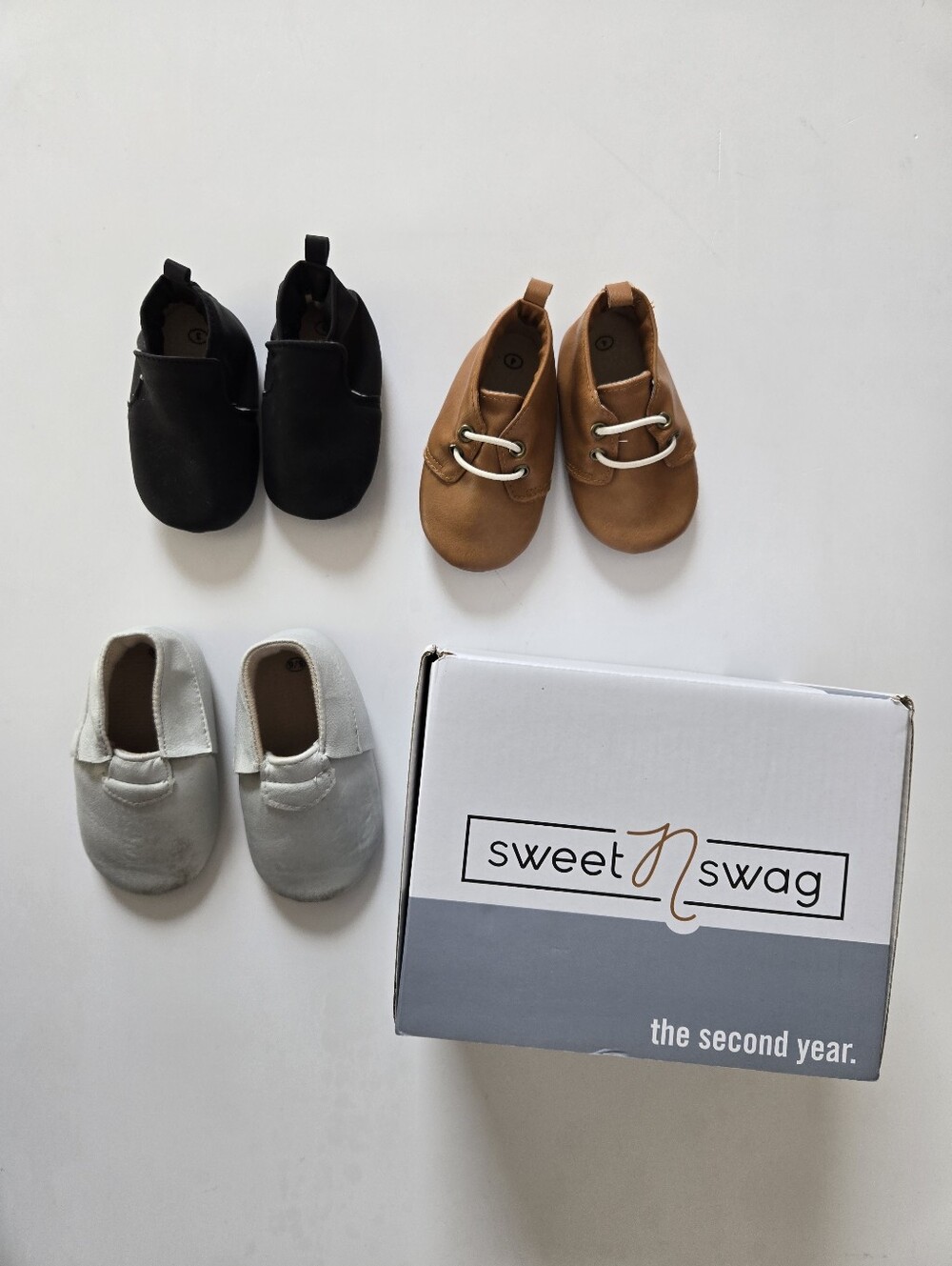 Sweet N Swag Mox Box 2nd Year - Black, Tan, Light Gray Toddler Boy Size 3, 4, 5